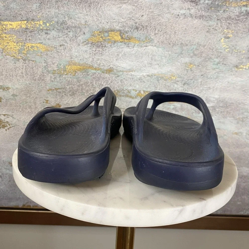 OOFOS Sandals Shoes Mens Size 7 Blue Thong Comfort Recovery Flip Flops